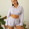Coastal Stripe Woven Voile Sleep Crop Shirt With Drawstring -Savage X Fenty COASTAL STRIPE WOVEN VOILE SLEEP CROP SHIRT WITH DRAWSTRING SQ2147947 10100 1 1200x1600 1