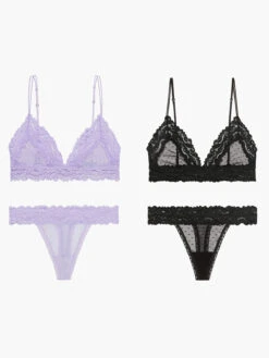 Dotted Mesh 4-Piece Set