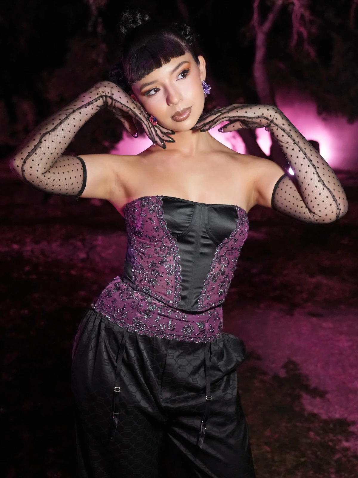 Gilded Chains Embroidered Mesh Bustier 3 Gilded Chains Embroidered Mesh Bustier