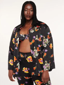 Night Blooms Satin Sleep Shirt