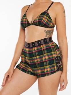 Tied Up Tartan Sleep Short